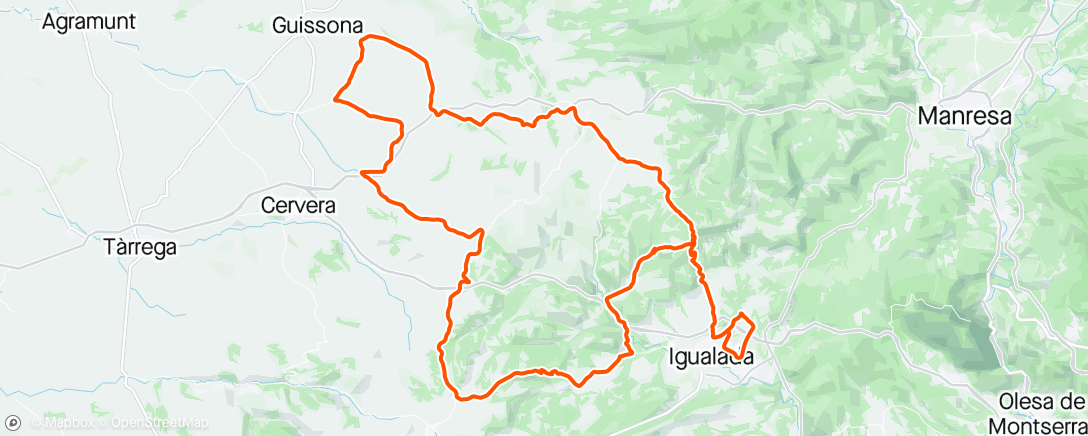 Map of the activity, Grans Clàssiques - Odena