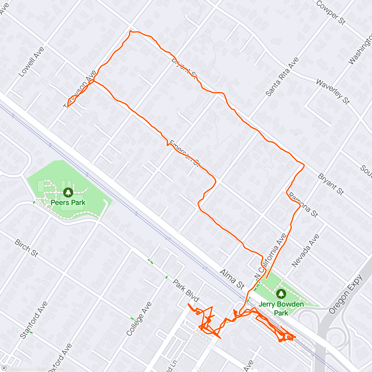 Map of the activity, Old high school commute to the train station