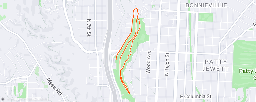 Map of the activity, Greenway Trail