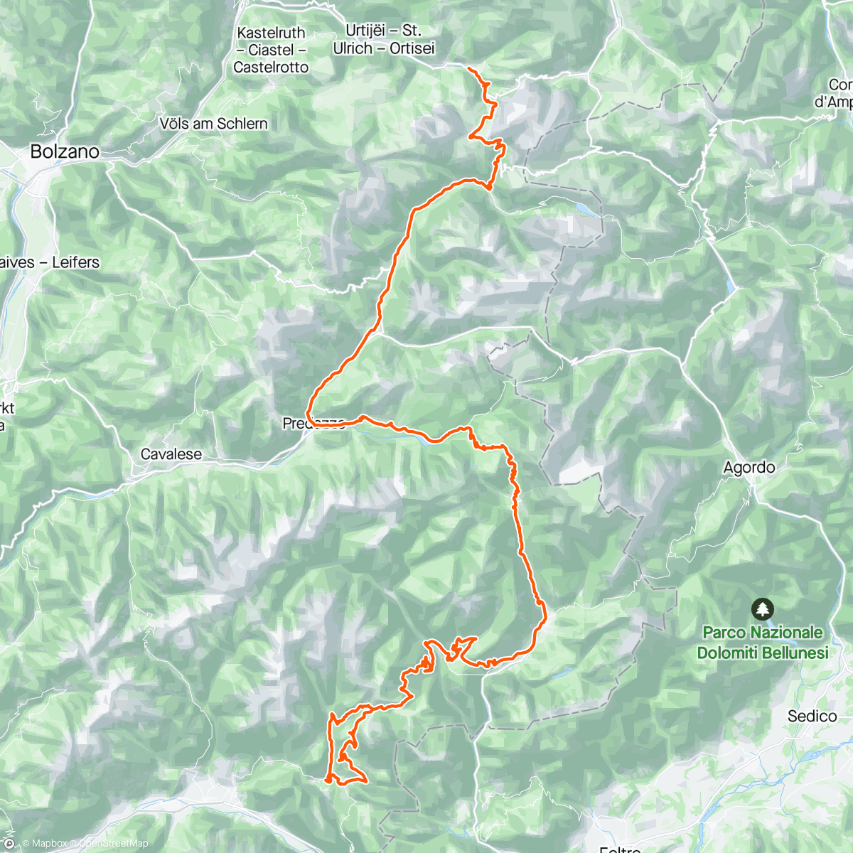 Map of the activity, Giro #17 Un condensé de montagne #dolomites⛰️