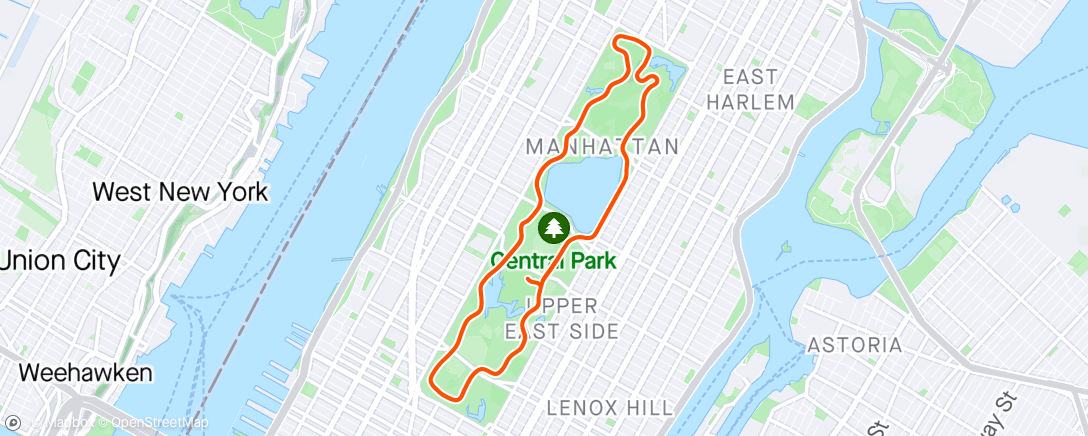 Map of the activity, Ham Sandwich on Park Perimeter Reverse in New York