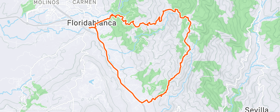 Map of the activity, Bicicleta por la mañana