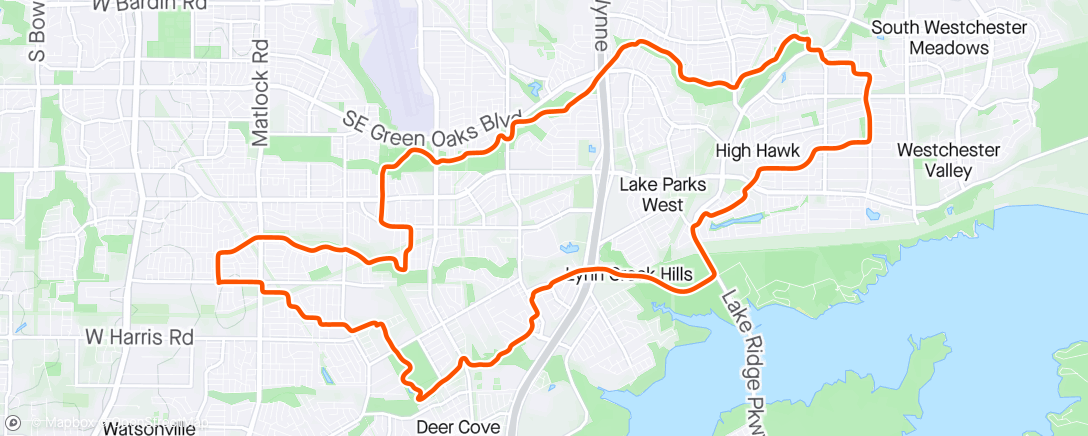 Map of the activity, Neighborhood ride with my wife