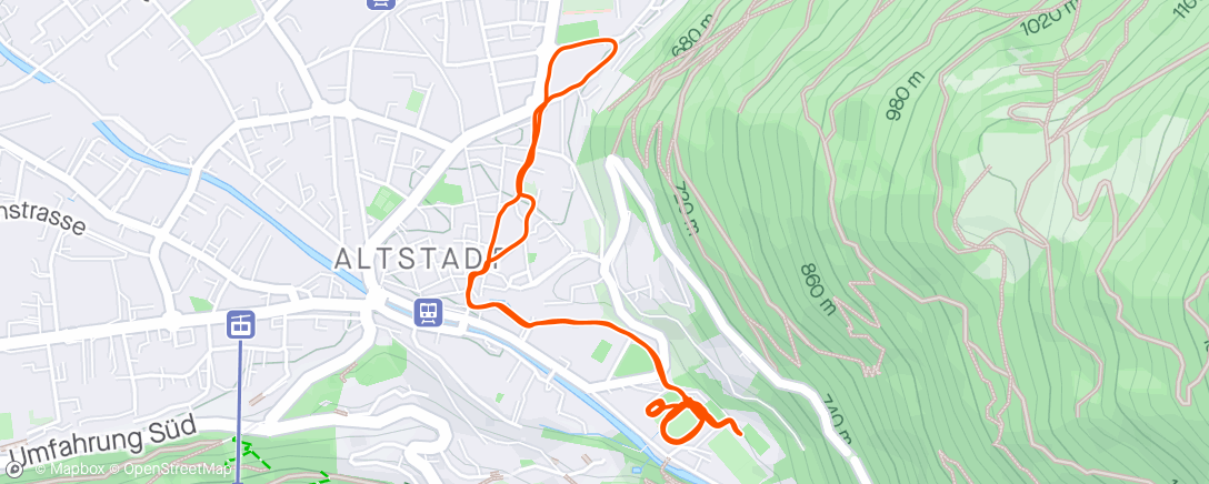 Map of the activity, 250m-Bahn