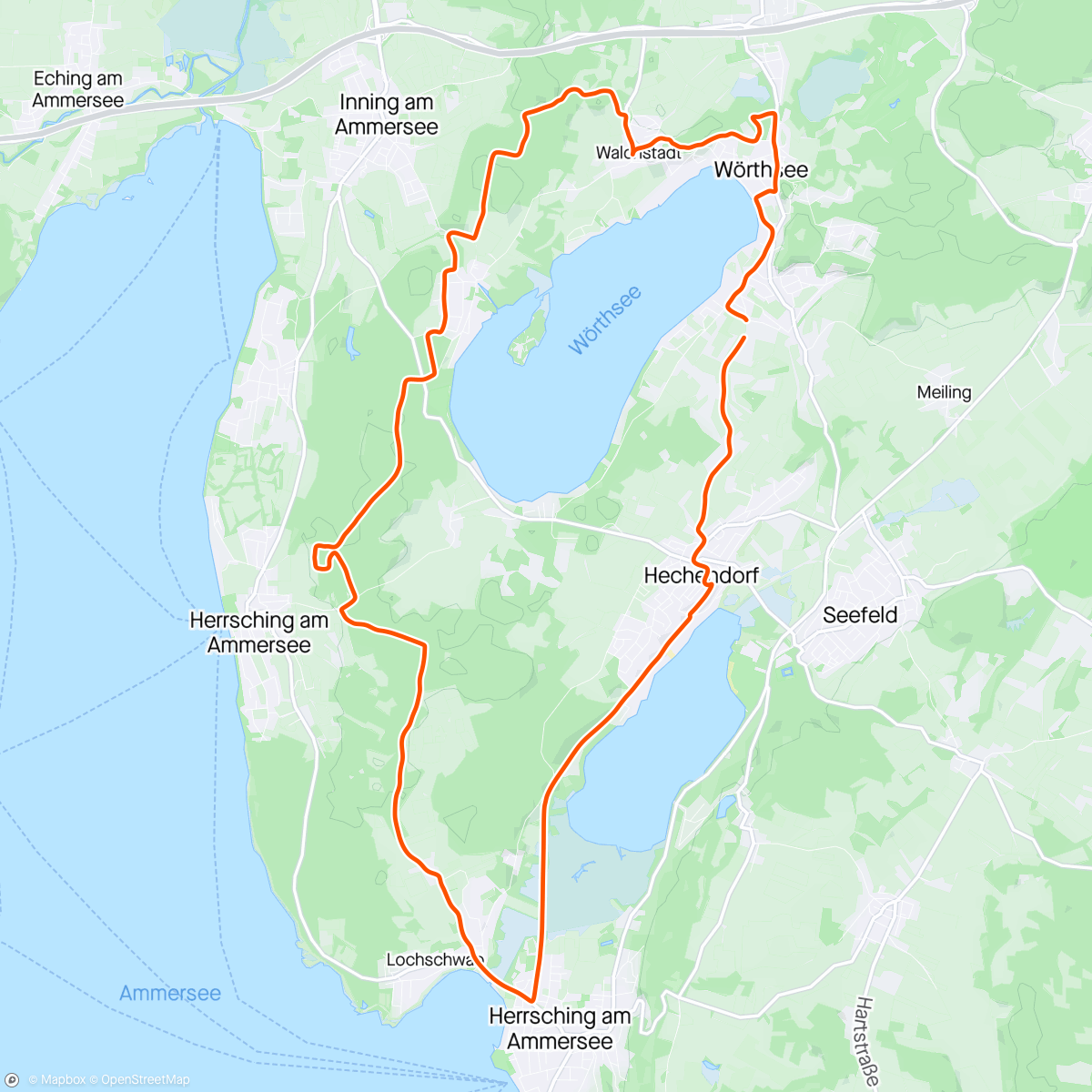 Map of the activity, Mittagsradfahrt mit den Triathleten