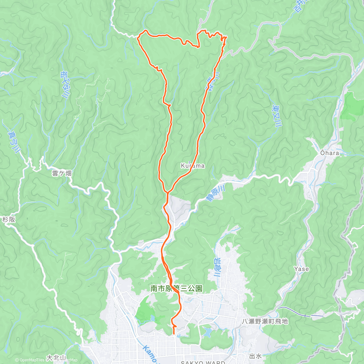 Map of the activity, Boxing Day Snow Ride