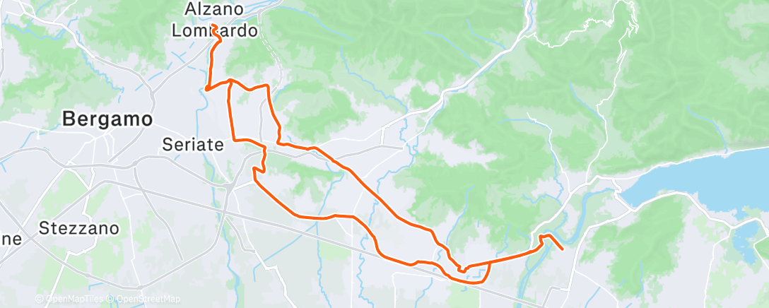 Map of the activity, Pedalata mattutina