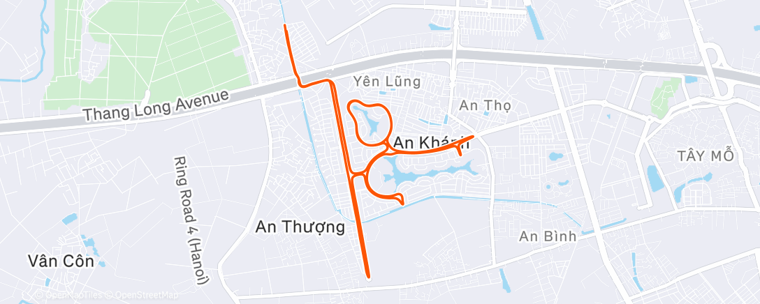 Map of the activity, Afternoon Run