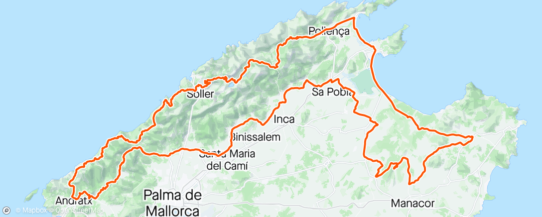 Mapa de la actividad, Mallorca 312 gjennomført innen limiten som var målet 😃