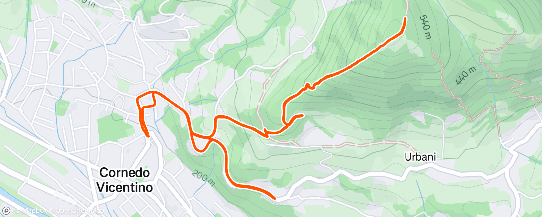 Map of the activity, Ripetute in salita