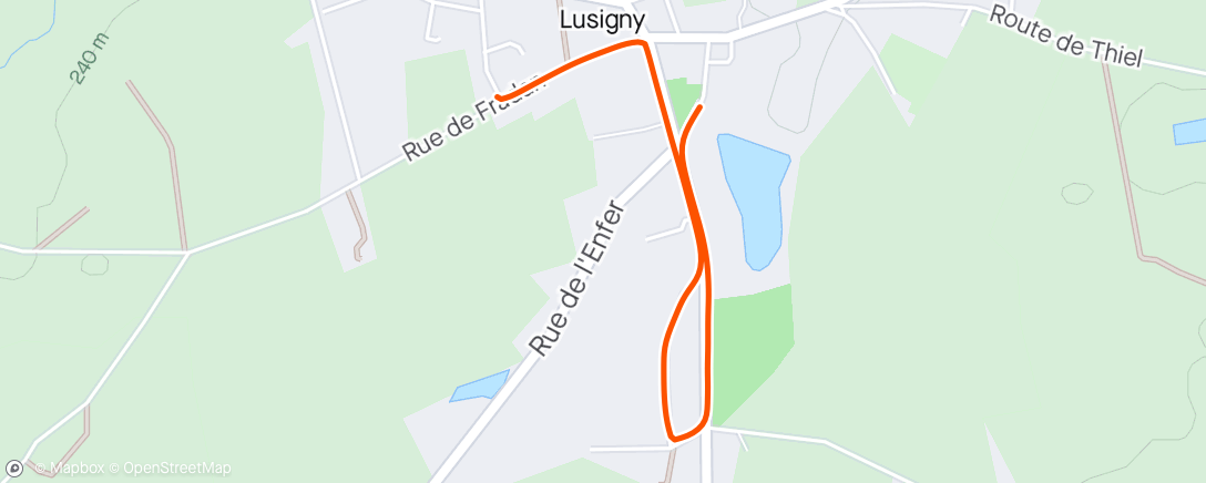 Map of the activity, Course à pied le soir/ échauffement