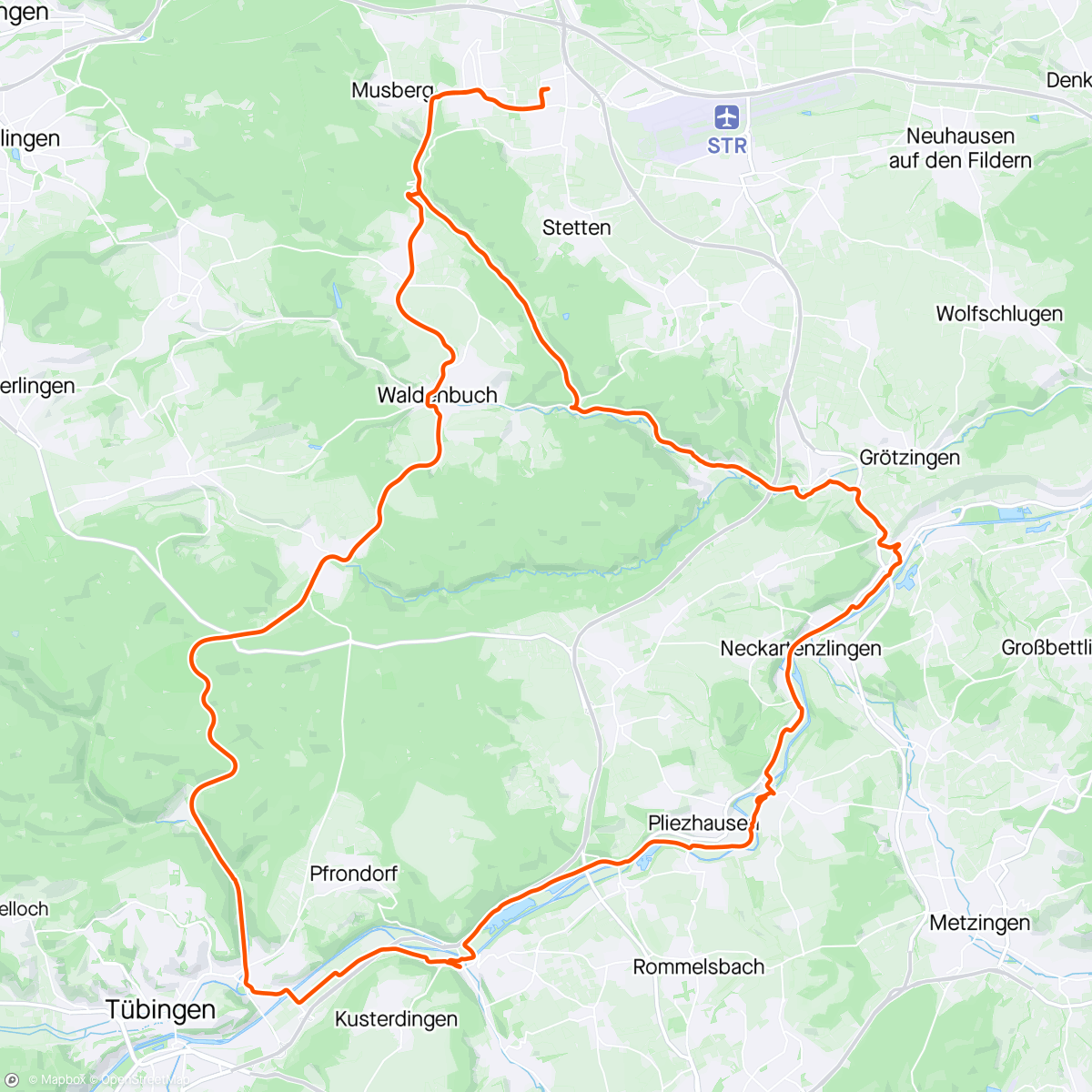 Map of the activity, 24.09 Dettenhausen-Tübingen-Neckartal-7M|tal