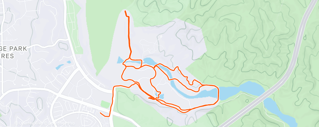 Map of the activity, Irvine Regional Park Run