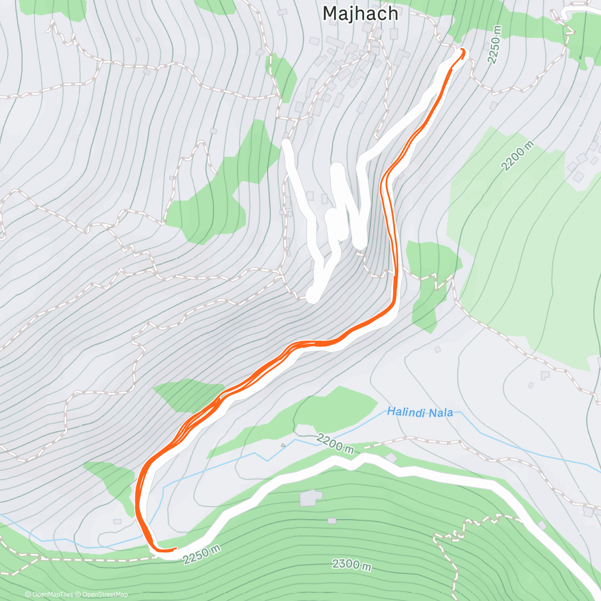Map of the activity, Afternoon Run
