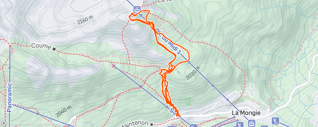 Map of the activity, Skimo Taoulet