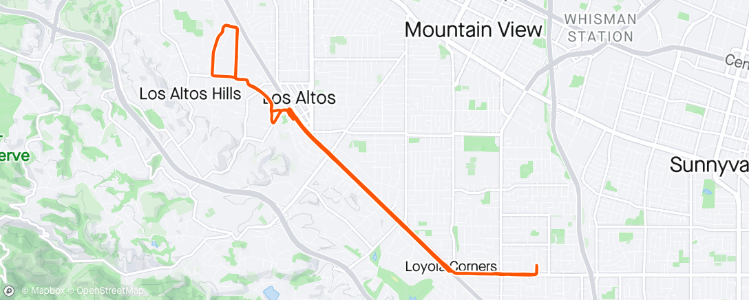 Map of the activity, Liza Coaching Hill Reps: this time in California