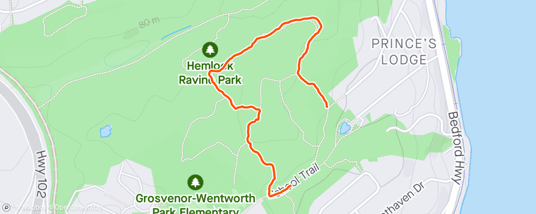 Map of the activity, Afternoon Walk