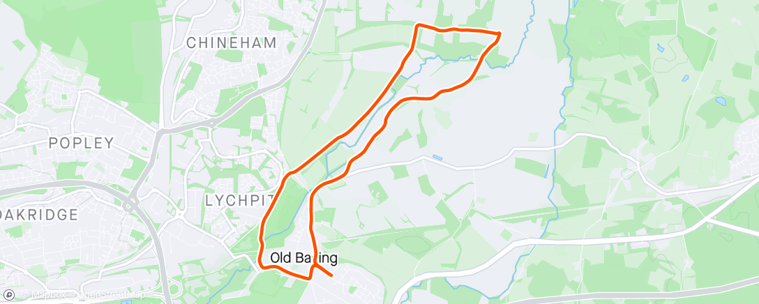 Map of the activity, Run with George and dogs