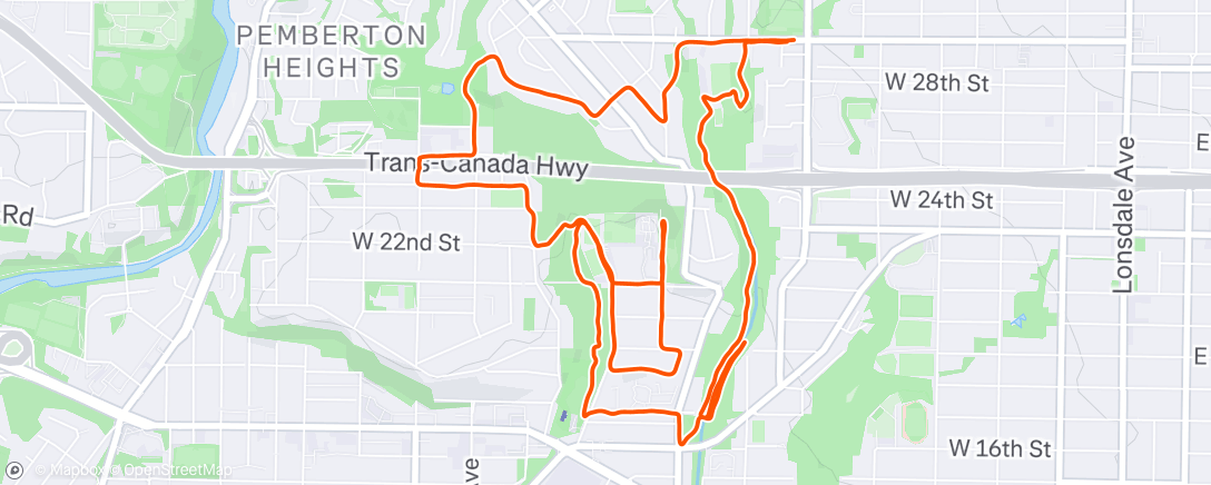 Map of the activity, Afternoon Run