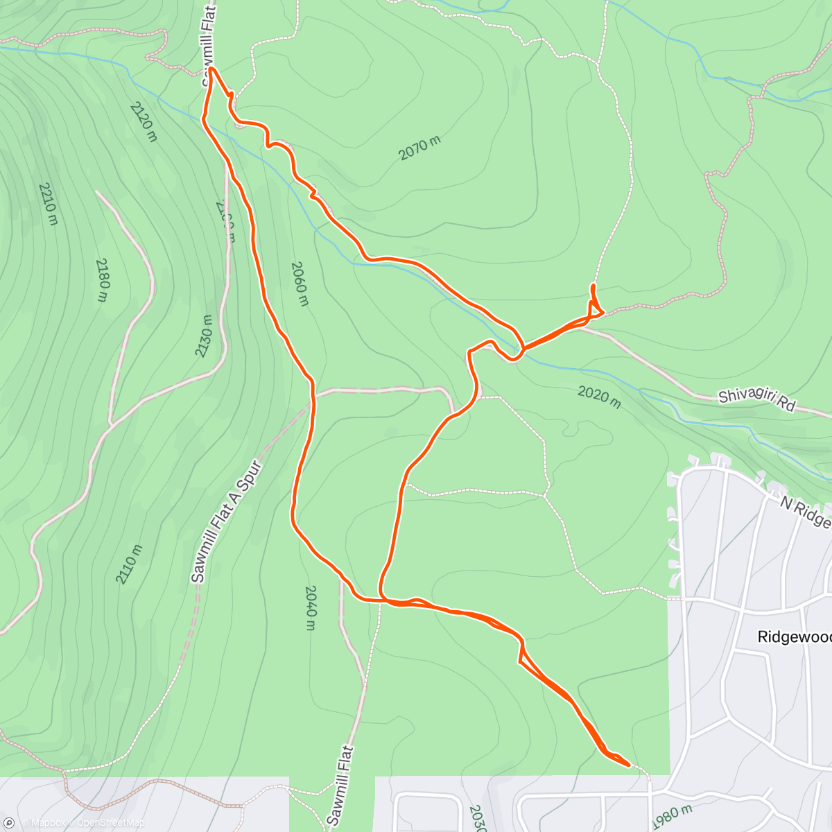 Map of the activity, Lunch Lap w/ Da Dawg