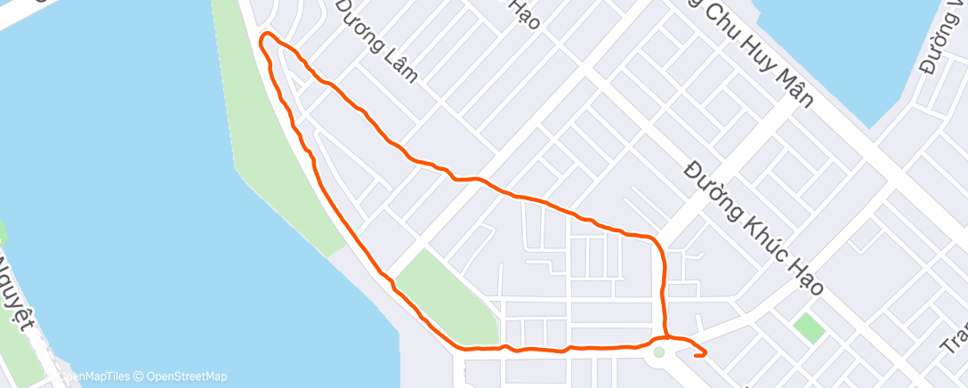 Map of the activity, Evening Run