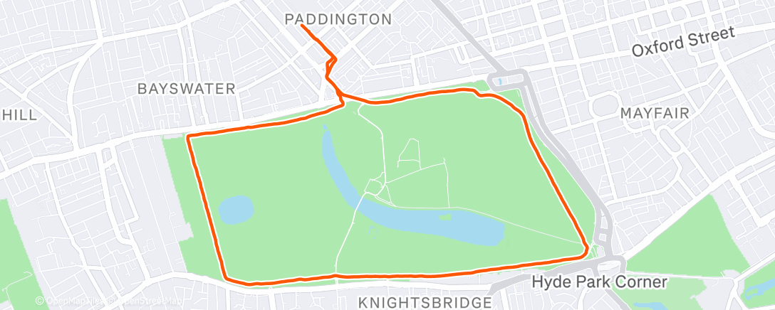 Map of the activity, A quick on in the park 7km