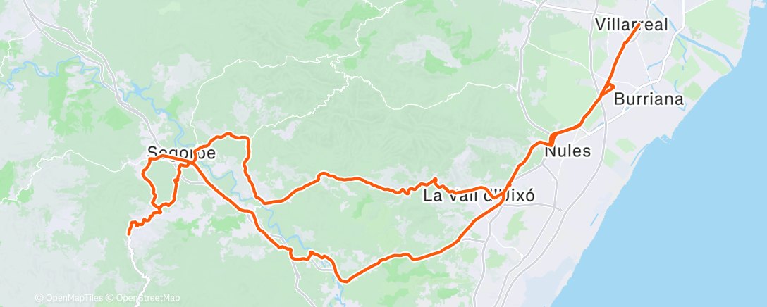 Map of the activity, Bicicleta por la mañana