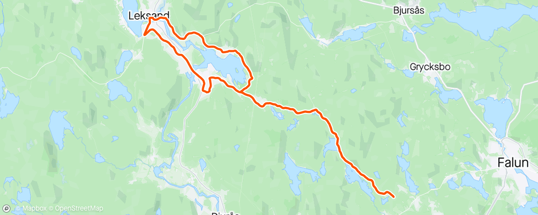Map of the activity, Träning med Brudpiga Mjölksyragruppen