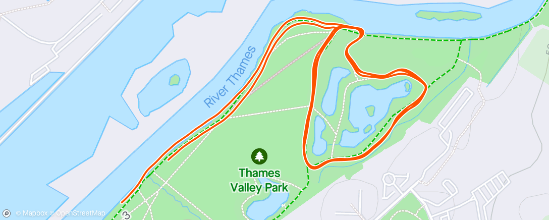 Map of the activity, Reading Parkrun
