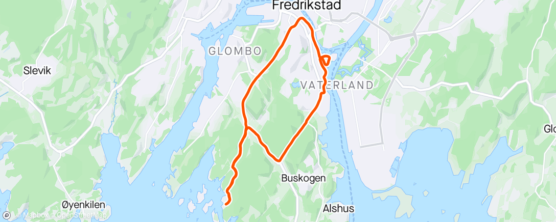 Map of the activity, Rolig hytte-jogg