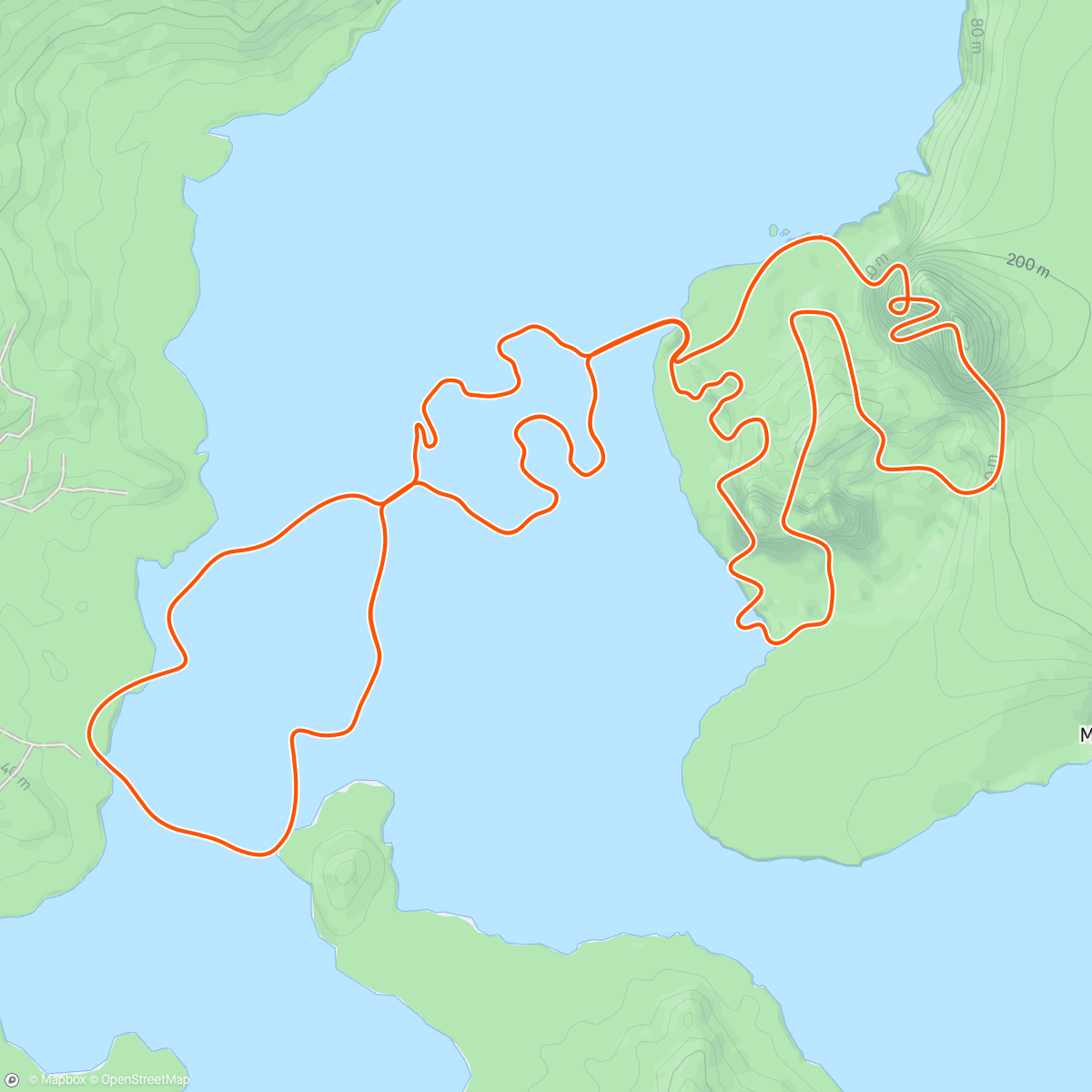 「Back on Zwift - Triple Twist in Watopia (IF 0.83 - 50 TSS)」活動的地圖