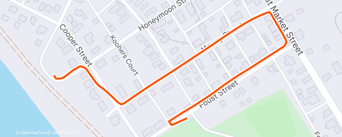 Map of the activity, Evening Walk