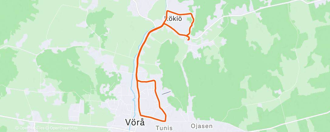 Map of the activity, Afternoon Run