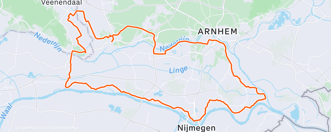 Map of the activity, Lunch Ride