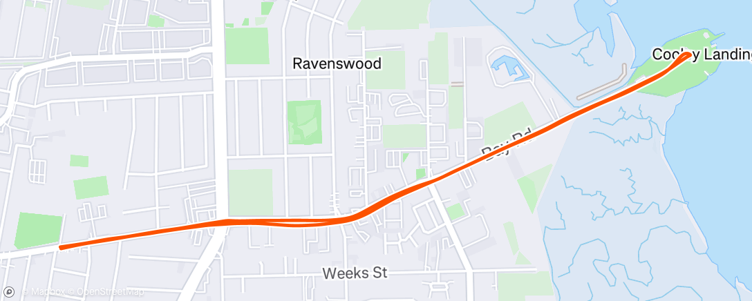 Map of the activity, Evening Run