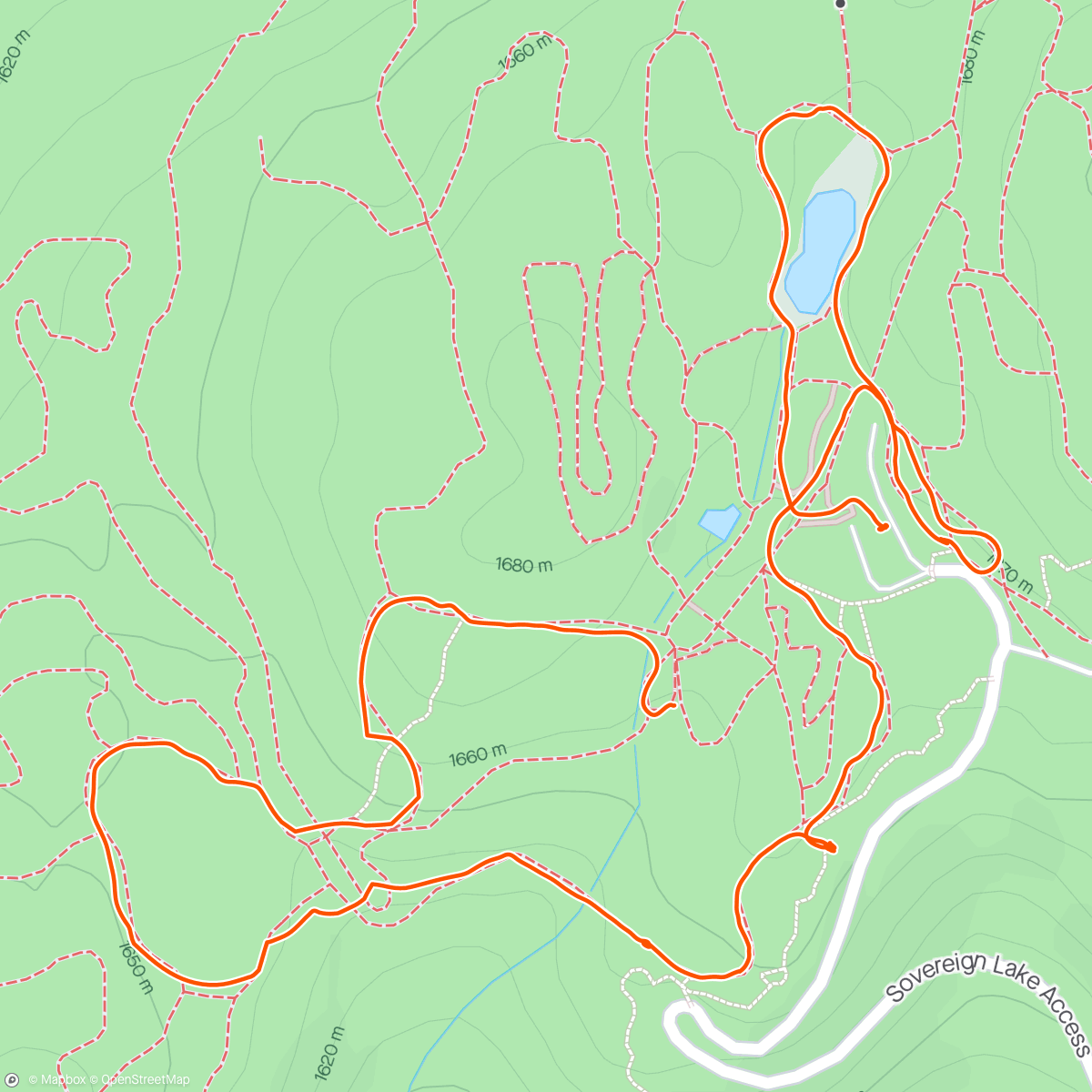 Map of the activity, Ski with the girl