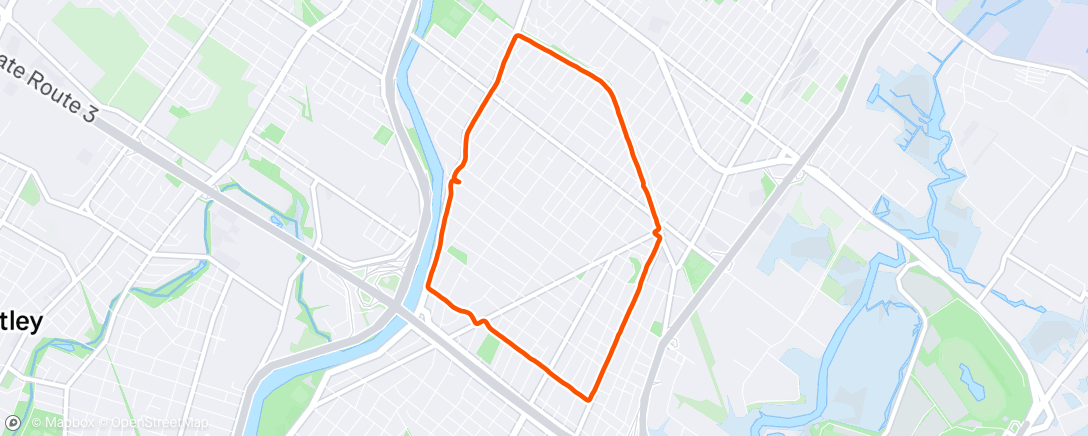 Map of the activity, Afternoon Run