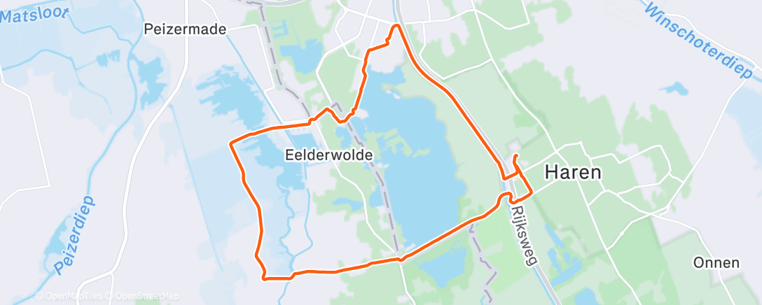 Map of the activity, Middagloop