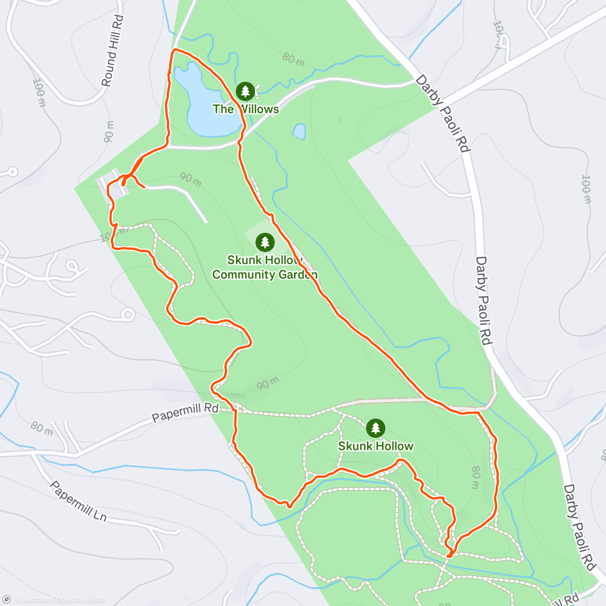 Map of the activity, Morning Hike