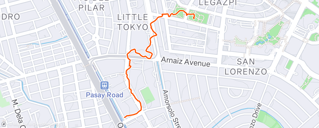 Map of the activity, Walking