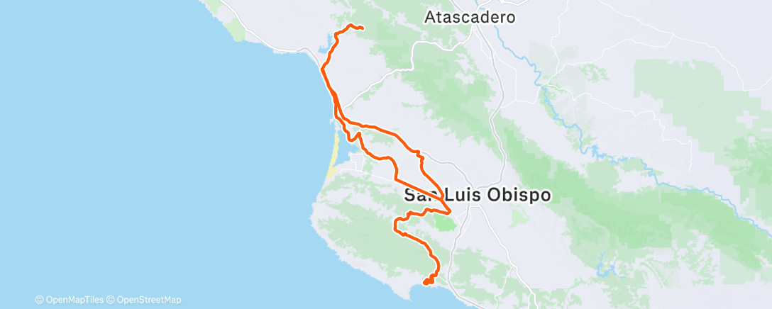 Map of the activity, Cycling
