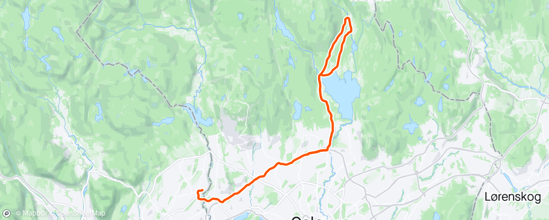 Map of the activity, 2x Maridalen