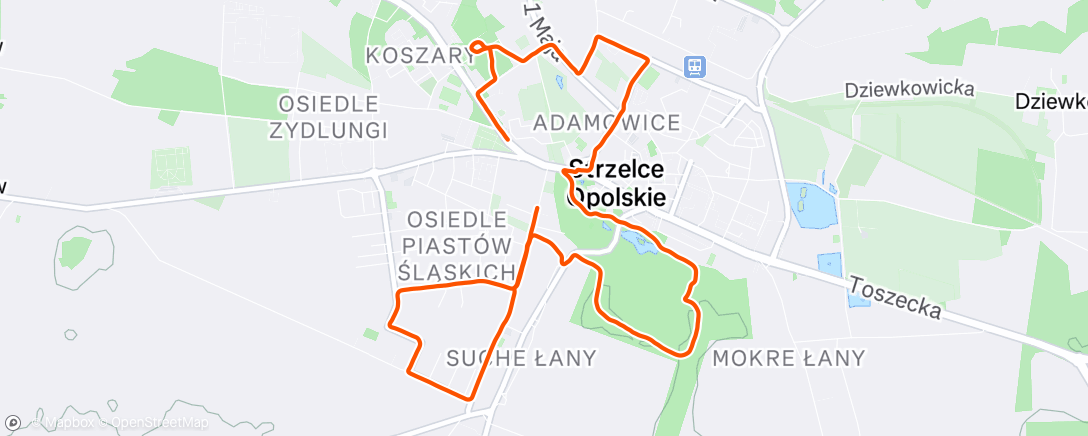 Map of the activity, Afternoon Run