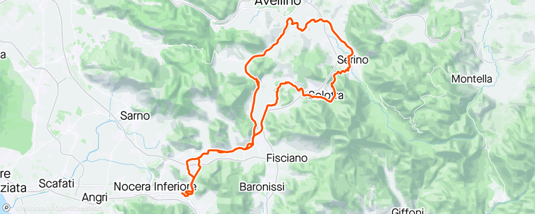 Map of the activity, Giro ad Aiello del Sabato, Cesinali, Turci, Banzano