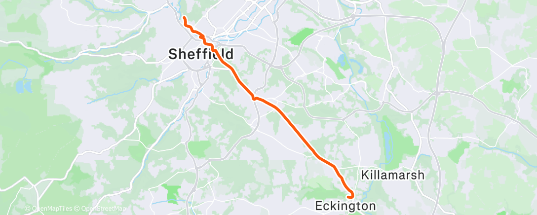 Map of the activity, Evening Ride