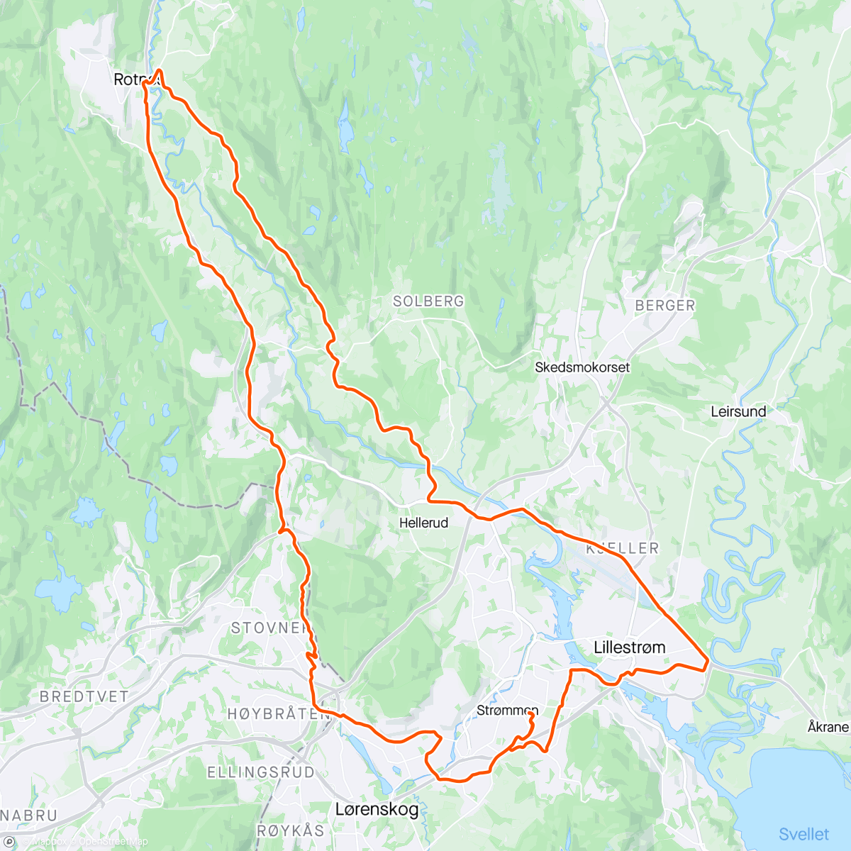Map of the activity, Evening mtb ride