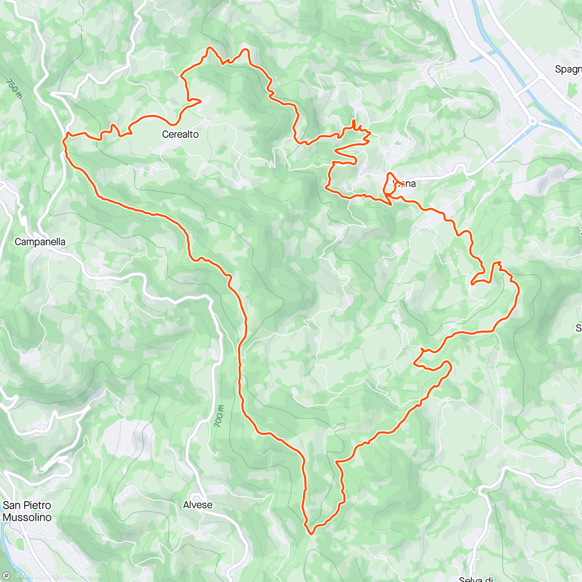 Map of the activity, Piana Wild Trail; si comincia con i Trail, scoppiato dopo 15 Km