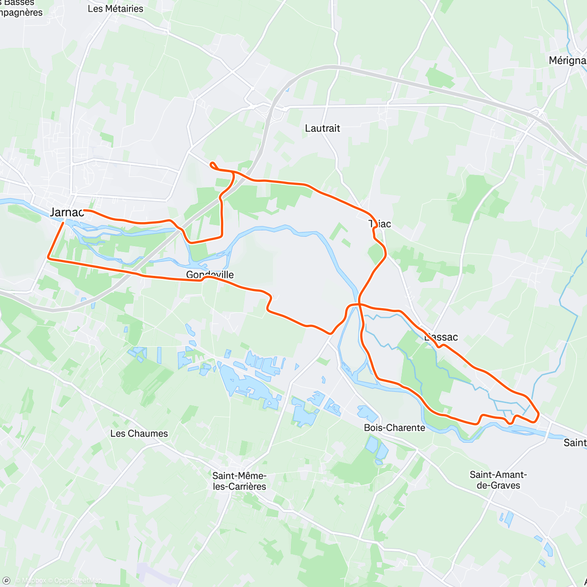 Map of the activity, Semi marathon de cognac