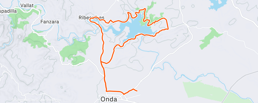 Map of the activity, Bicicleta por la tarde