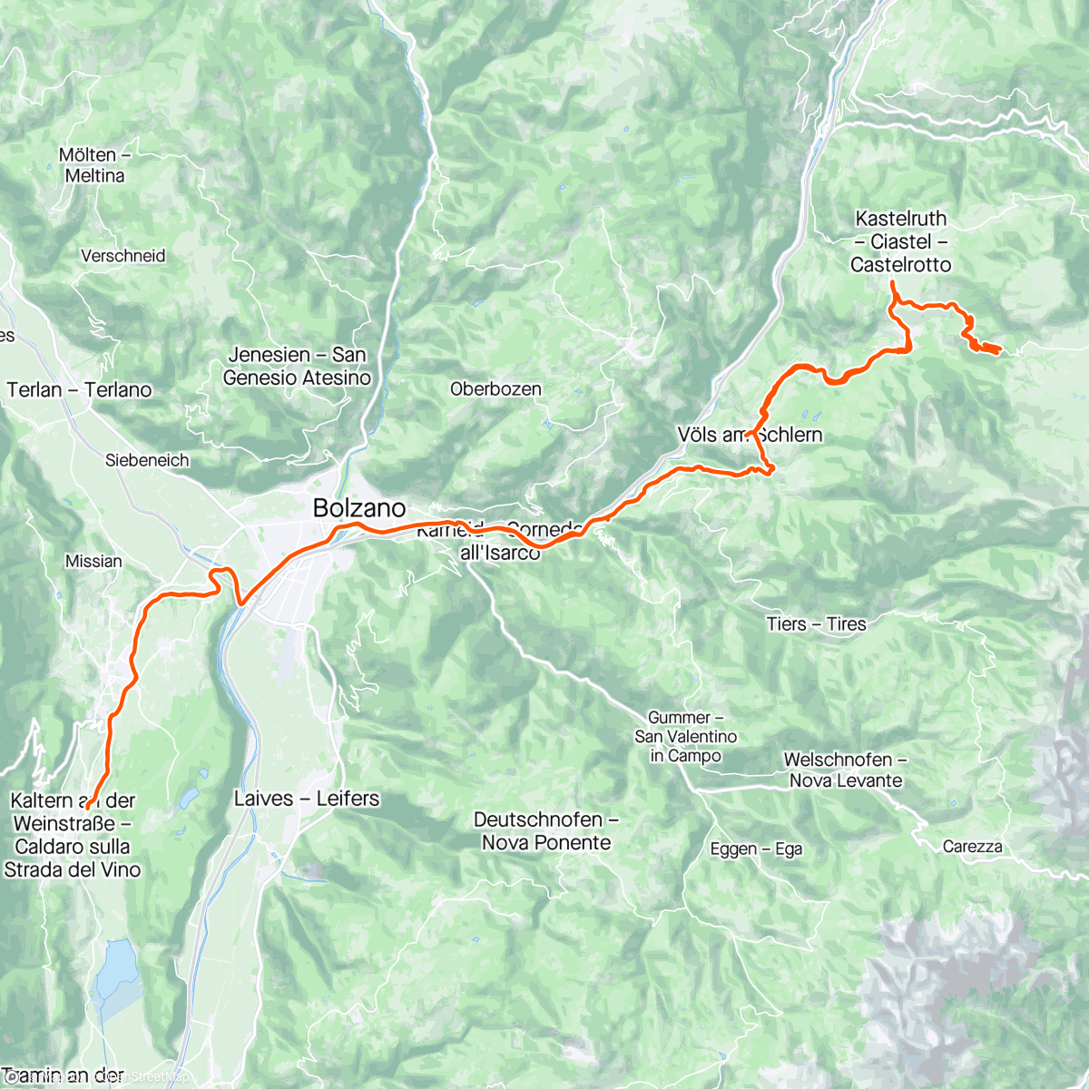 Map of the activity, Seiser Alm Runde, leider mit Abbruch wegen Dauerregen 😢☔️